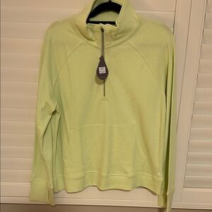 Adair Light Green high  Neck 1/4 zip Sweatshirt